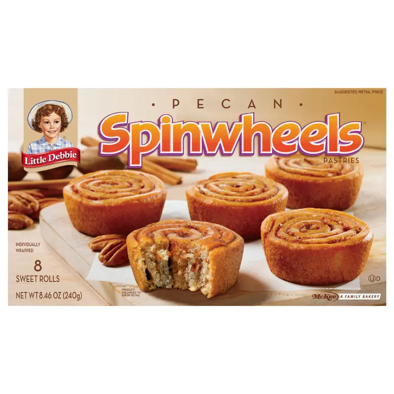 Snack Cakes, Little Debbie Family Pack Pecan SPINWHEELS  sweet rolls