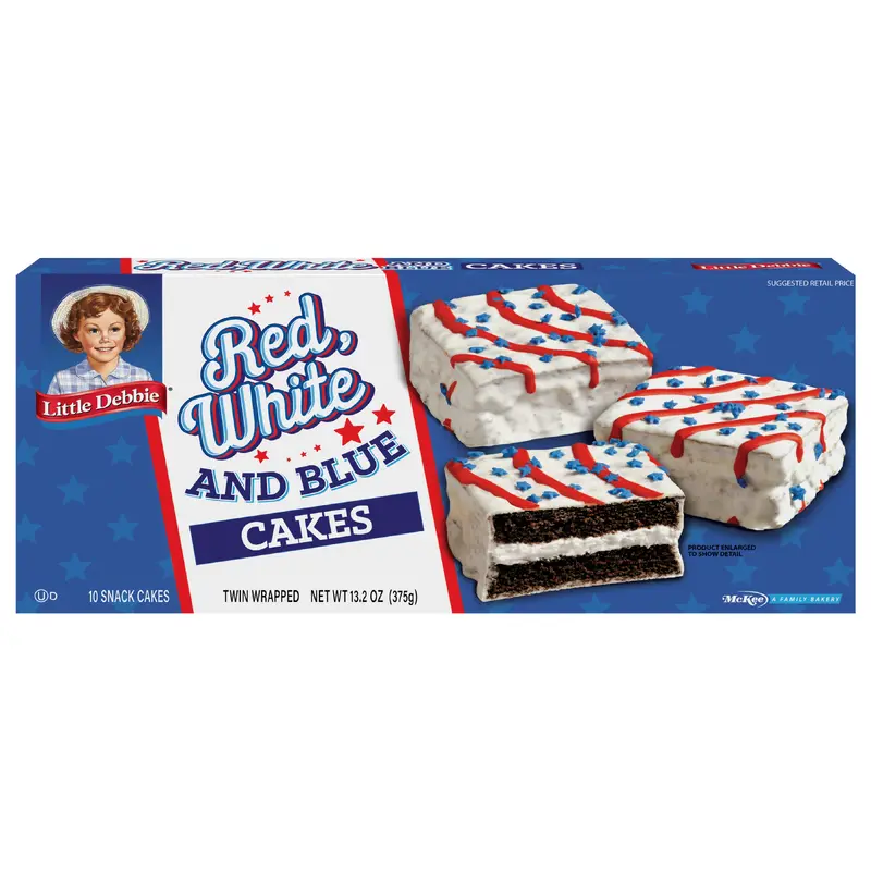 Snack Cakes, Little Debbie Family Pack Red, White and Blue Cakes (choc)