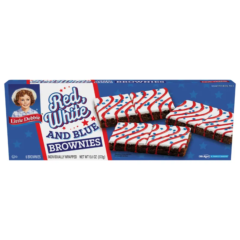 Snack Cakes, Little Debbie Family Pack Red, White and Blue Iced Brownies