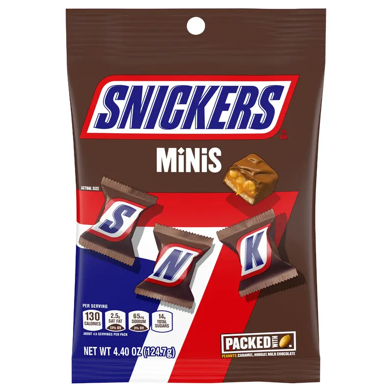 SNICKERS Minis Size Original Milk Chocolate Bars, 4.4 oz Bag