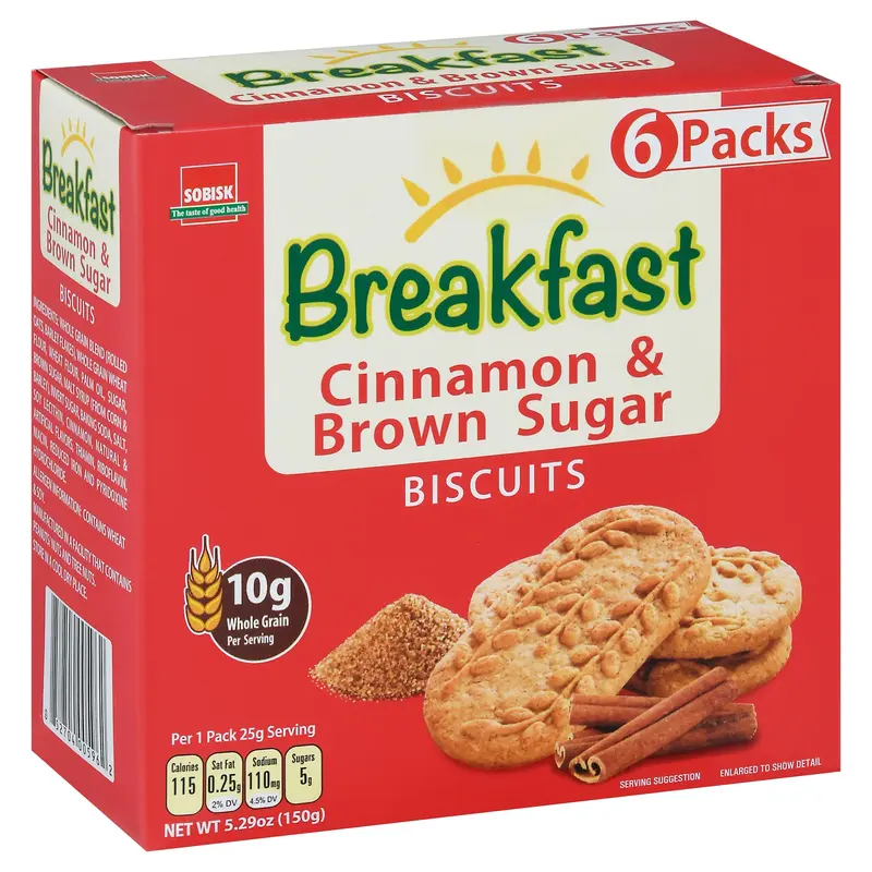 Sobisk Cinnamon & Brown Sugar Breakfast Biscuits 6 Packs