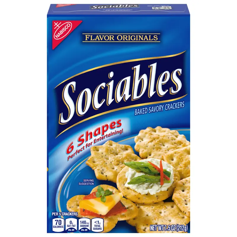Sociables Flavor Originals Baked Savory Crackers 7.5 oz