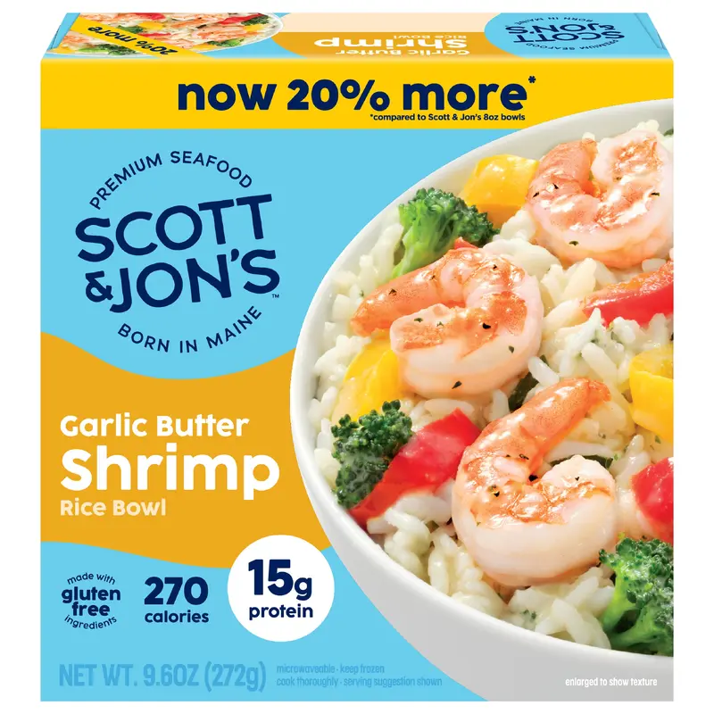 Scott & Jon's Garlic Butter Shrimp Rice Bowl 9.6 oz Frozen Meal