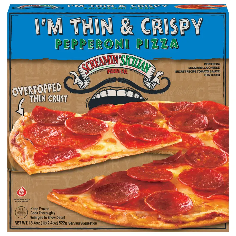 Screamin' Sicilian Pizza Co. I'm Thin & Crispy Pepperoni Pizza 18.4 oz