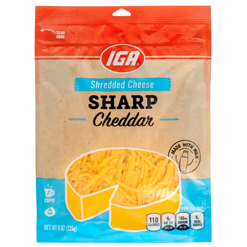 SHREDDED SHARP CHEDDAR CHEESE 8 OZ