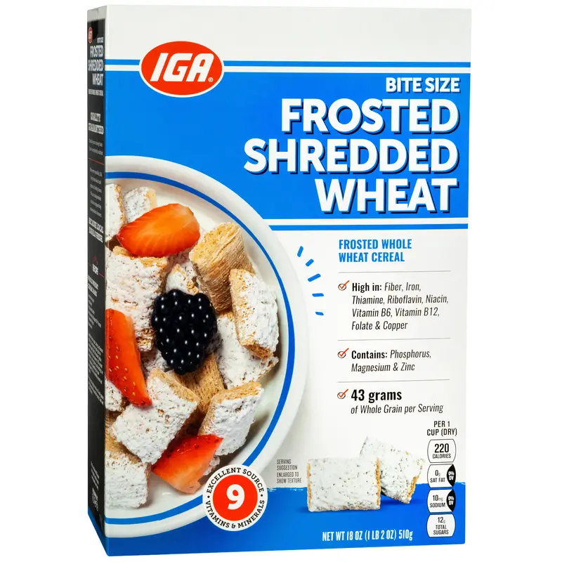SHREDDED WHEAT BITE SIZE FROSTED CEREAL 18 OZ