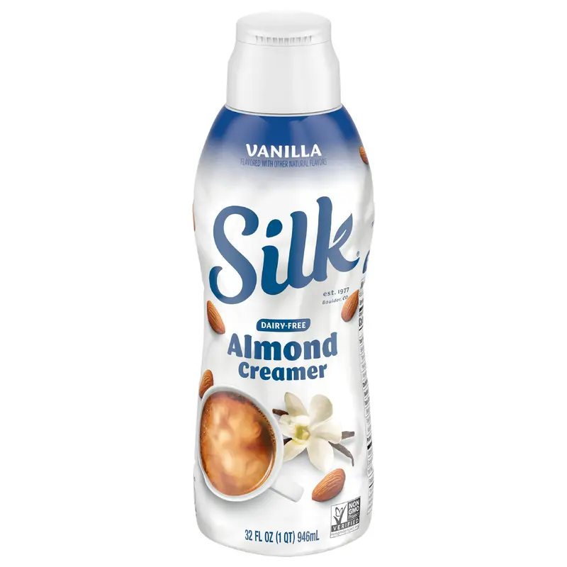 Silk Almond Creamer, Vanilla, Dairy Free, Gluten Free, 32 FL OZ Carton