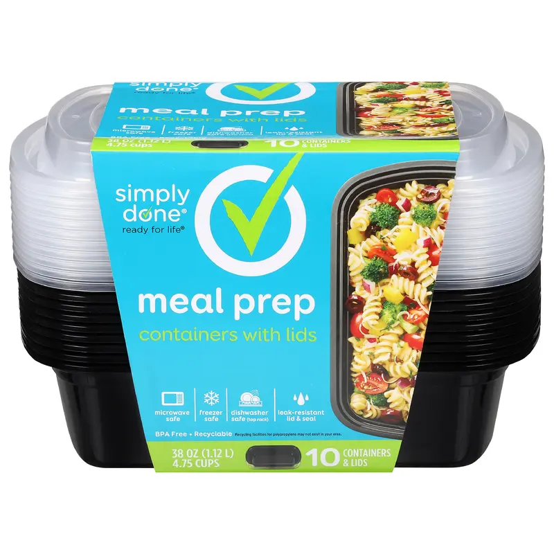 Simply Done 38 Ounce Meal Prep Containers with Lids 10 ea