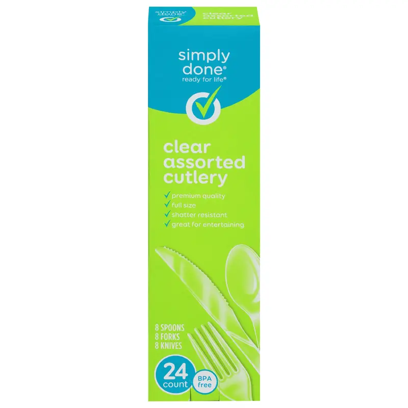 Simply Done Clear Assorted Cutlery 24 ea