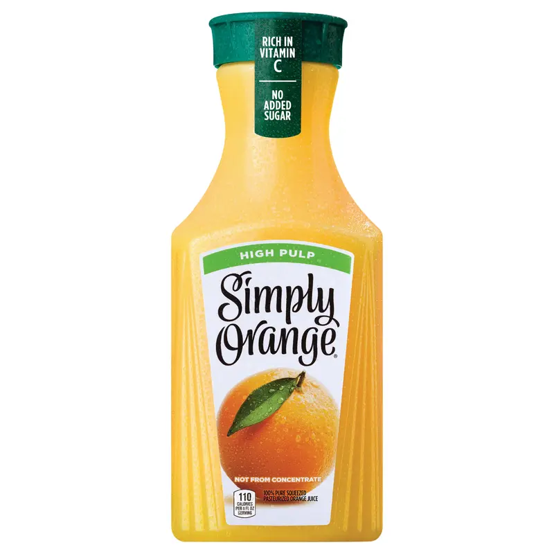 Simply Orange High Pulp Juice Bottle, 52 fl oz
