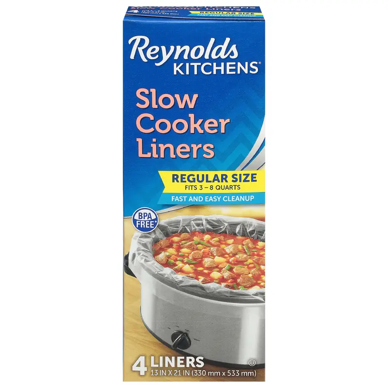 Reynolds Kitchens Fits 3-8 Quarts Slow Cooker Liners Regular Size 4 ea