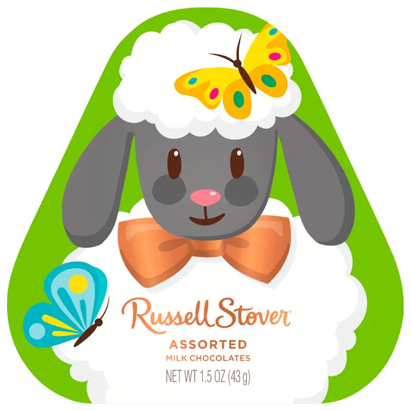 RUSSELL STOVER Easter Shaped Assorted Milk Chocolate Gift Box, 1.5 oz. (3 pieces)