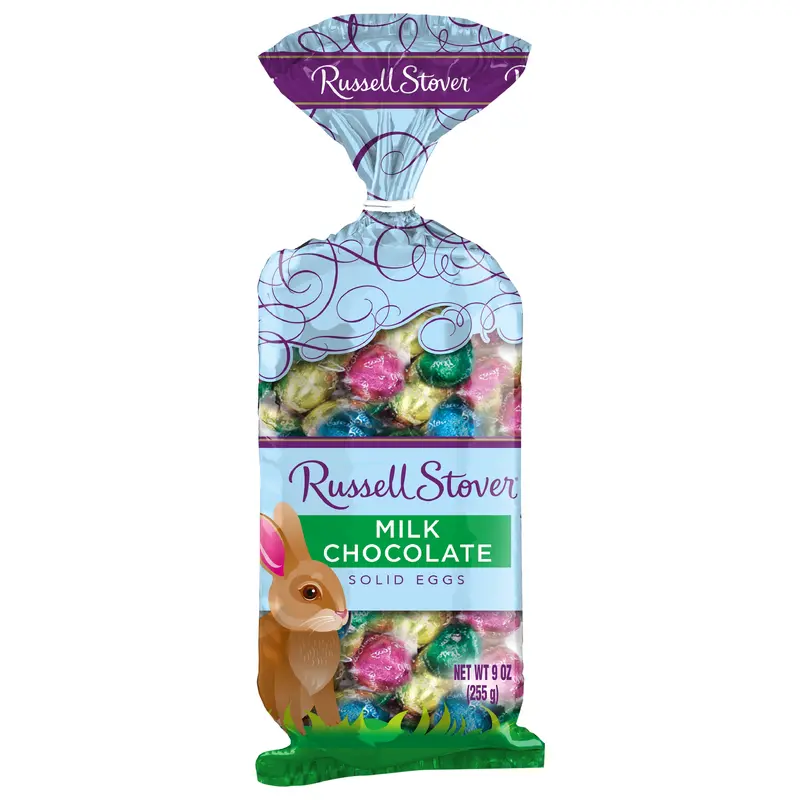 Russell Stover Easter Solid Milk Chocolate Eggs in Foil, 9 oz. ( 16 pieces)