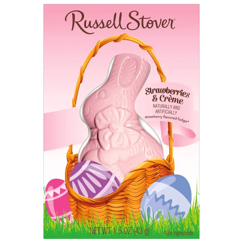 Russell Stover Easter Solid Strawberries & Crme Easter Bunny, 1.5 oz.