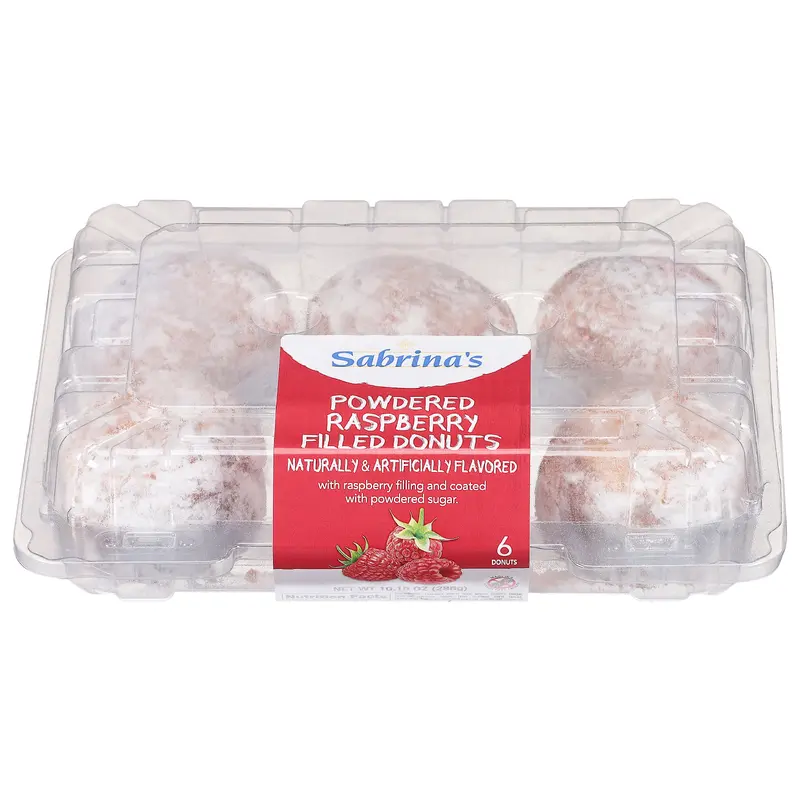 Sabrina's Powdered Raspberry Filled Donuts 6 ea