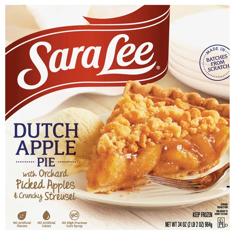 Sara Lee Traditional Fruit Pie 9" Unbaked Dutch Apple 34oz