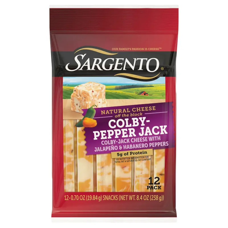 Sargento Colby-Pepper Jack Natural Cheese Snack Sticks, 12-Count