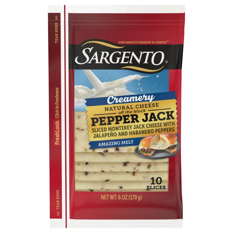 Sargento Creamery Sliced Pepper Jack Natural Cheese, 10 slices