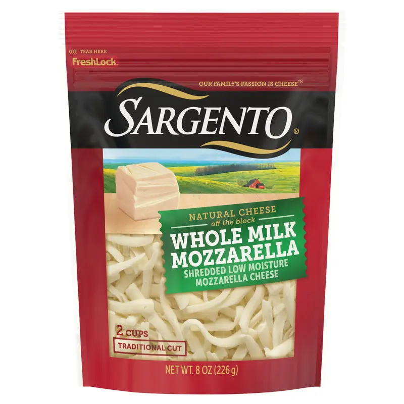 Sargento Shredded Whole Milk Mozzarella Natural Cheese, 8 oz.