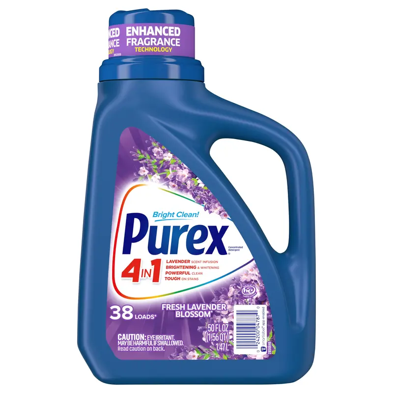 Purex Liquid Laundry Detergent with Crystals Fragrance, Fresh Lavender Blossom, 50 Fluid Ounces, 38 Loads