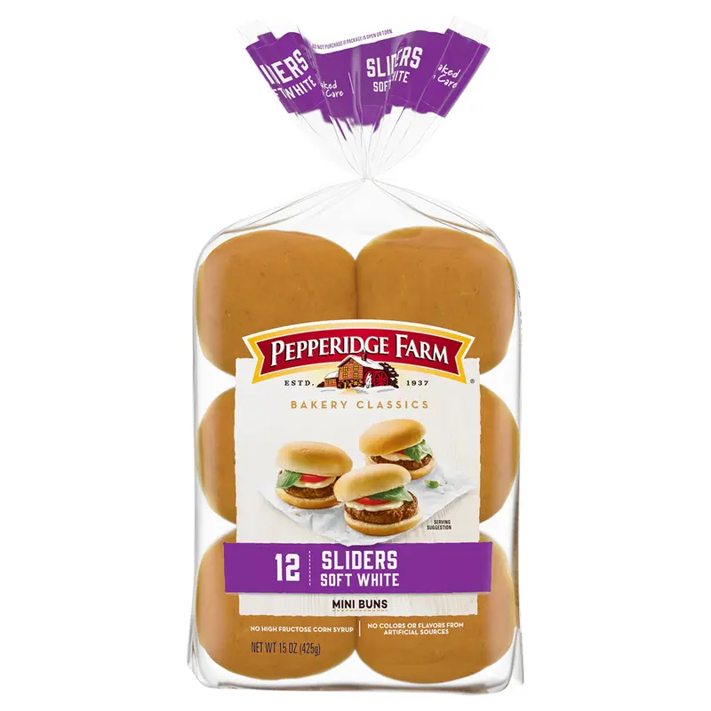 Pepperidge Farm Bakery Classics Soft White Sliders Mini Buns 12 ea
