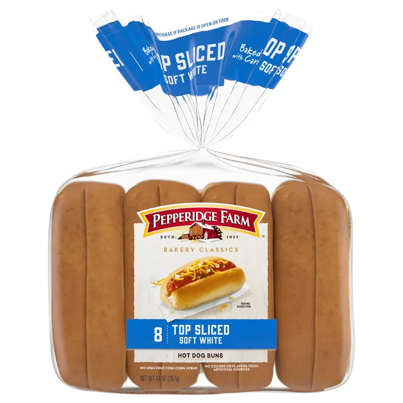Pepperidge Farm Bakery Classics Top Sliced Soft White Hot Dog Buns 8 ea