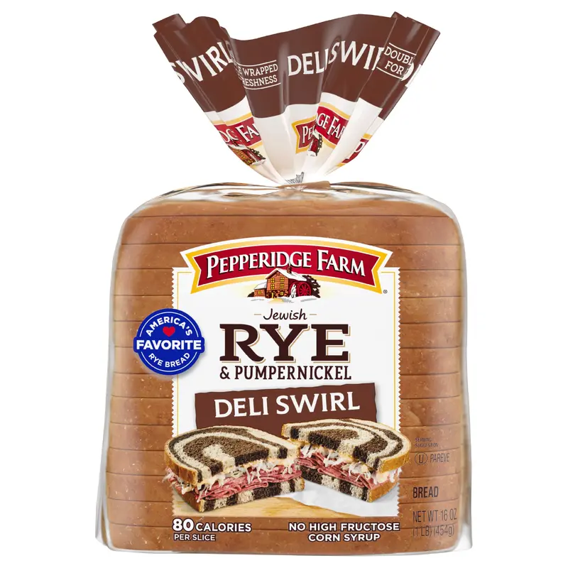 Pepperidge Farm Jewish Rye & Pumpernickel Deli Swirl Bread 16 oz