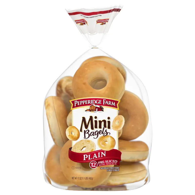 Pepperidge Farm Pre-Sliced Mini Plain Bagels 12 Bagels 12 ea