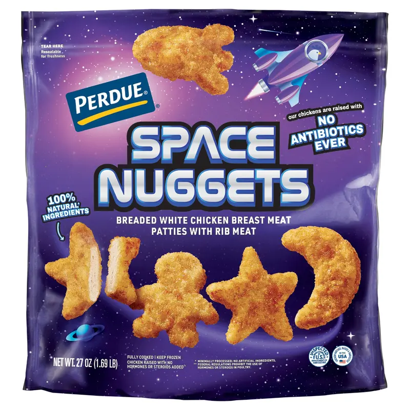 PERDUE FUN SHAPED No Antibiotics Ever Chicken Breast Space Nuggets, 27 oz. Bag
