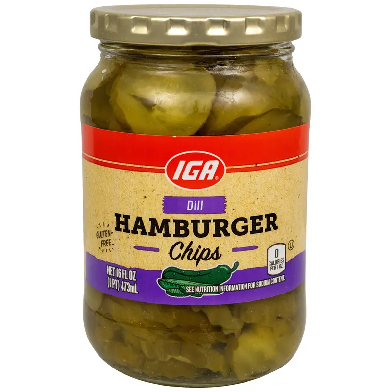 PICKLES DILL HAMBURGER CHIPS 16 OZ