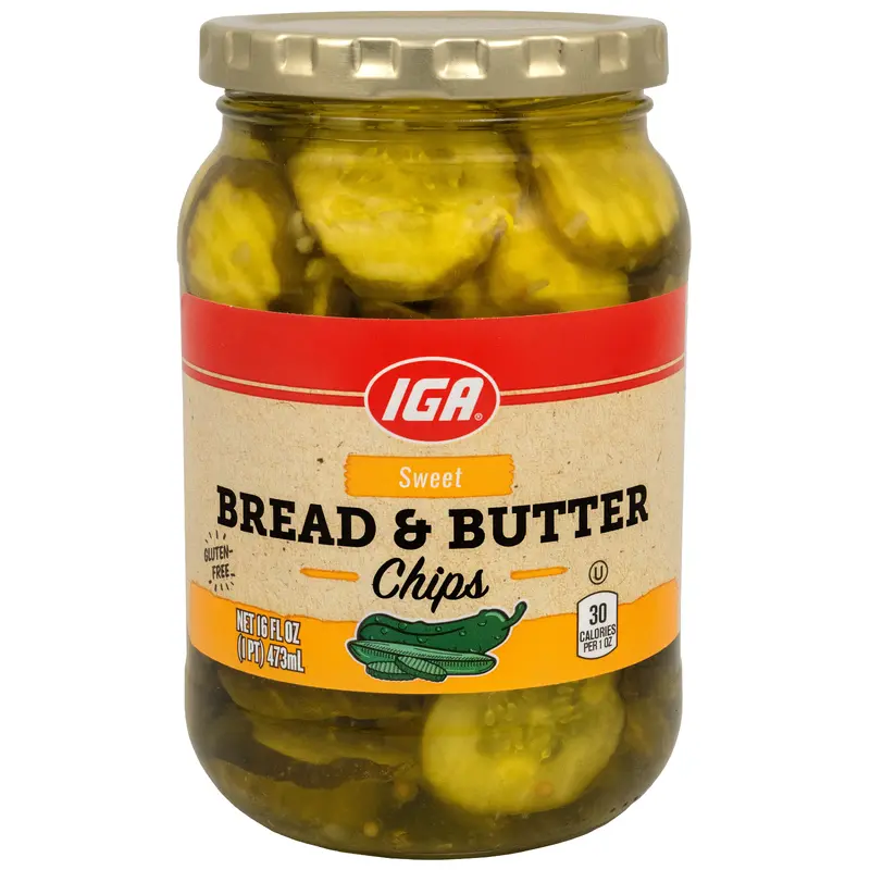 PICKLES SWEET BREAD & BUTTER CHIPS 16 OZ