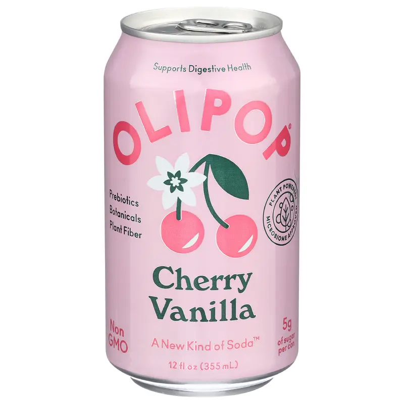 OLIPOP Cherry Vanilla, A New Kind of Soda 12 fl oz