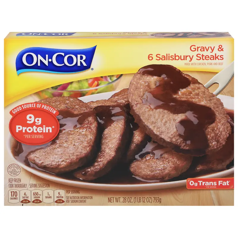 On-Cor Gravy & 6 Salisbury Steaks Gravy & Salisbury Steaks 6 ea