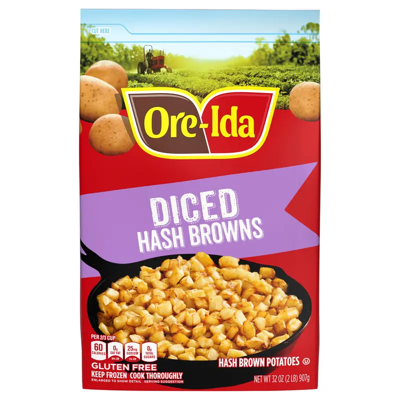 Ore-Ida Diced Hash Brown Frozen Potatoes, 32 oz Bag