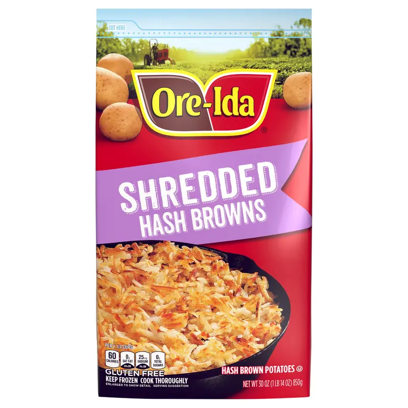 Ore-Ida Shredded Hash Brown Frozen Potatoes, 30 oz Bag