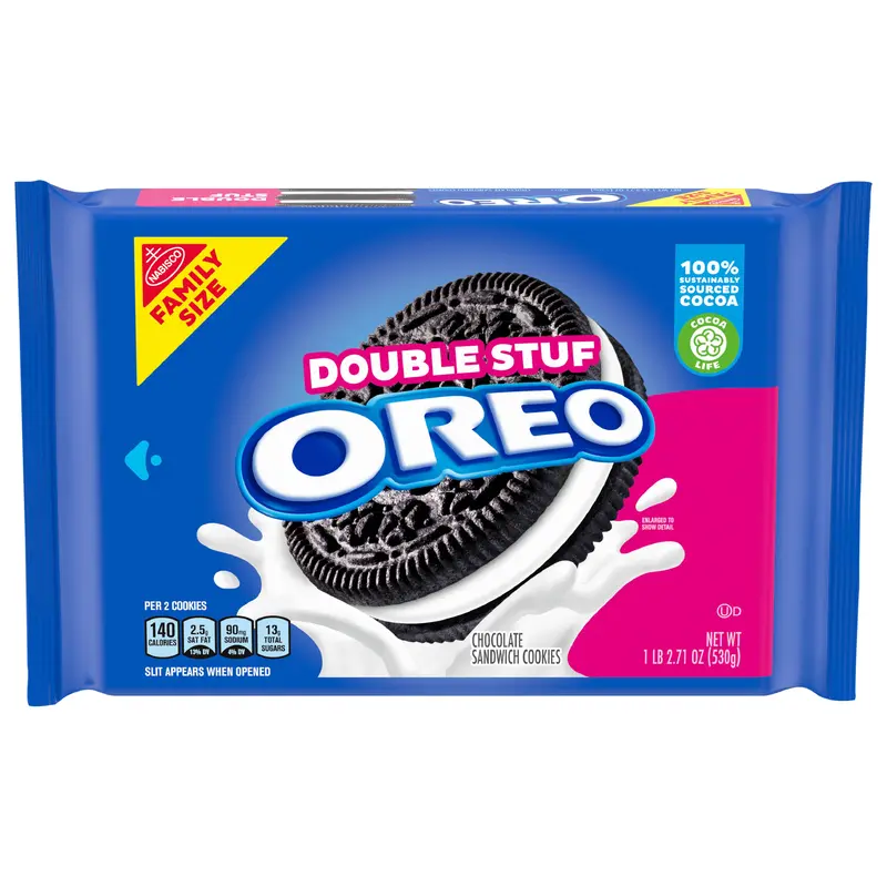 OREO Double Stuf Chocolate Sandwich Cookies, Family Size, 18.71 oz