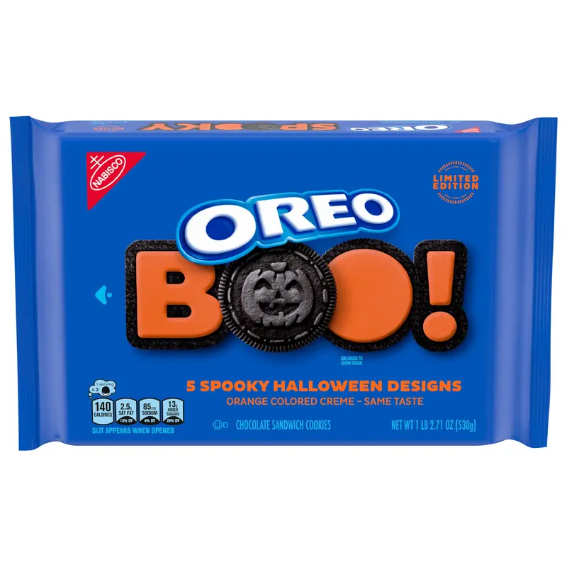 OREO Orange Creme Chocolate Sandwich Cookies, Limited Edition, Halloween Cookies, 18.71 oz
