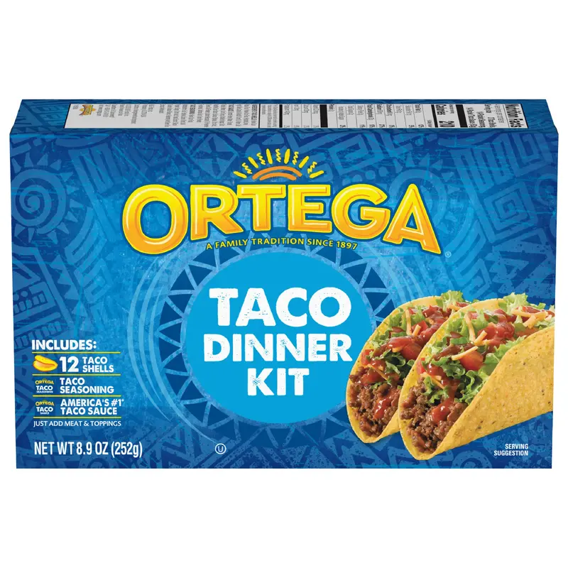 Ortega Taco Dinner Kit, 12 Count Taco Shells, 8.9 oz