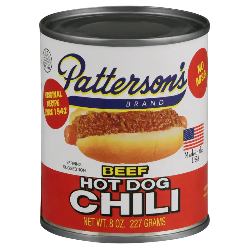 Patterson's Beef Hot Dog Chili 8 oz