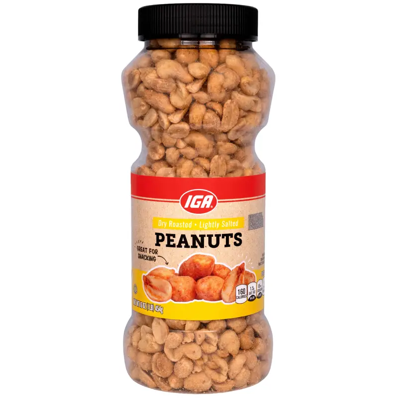 PEANUTS DRY ROASTED LIGHTLY SALTED 16oz