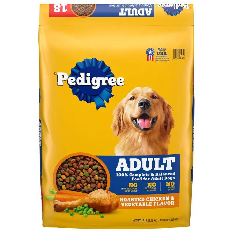Pedigree Adult Complete Chicken Rice Vegetable Dry Dog Food - 18 Lb. - Bonus Bag