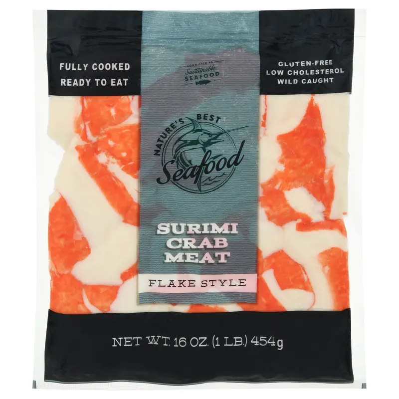 Nature's Best Seafood Flake Style Surimi Crab Meat 16 oz