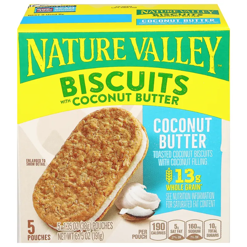 Nature Valley Coconut Butter Biscuits with Coconut Butter 5 - 1.35 oz Pouches