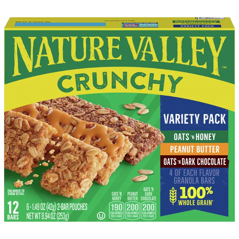 Nature Valley Crunchy Granola Bars, Variety Pack, 1.49 oz, 6 ct, 12 bars