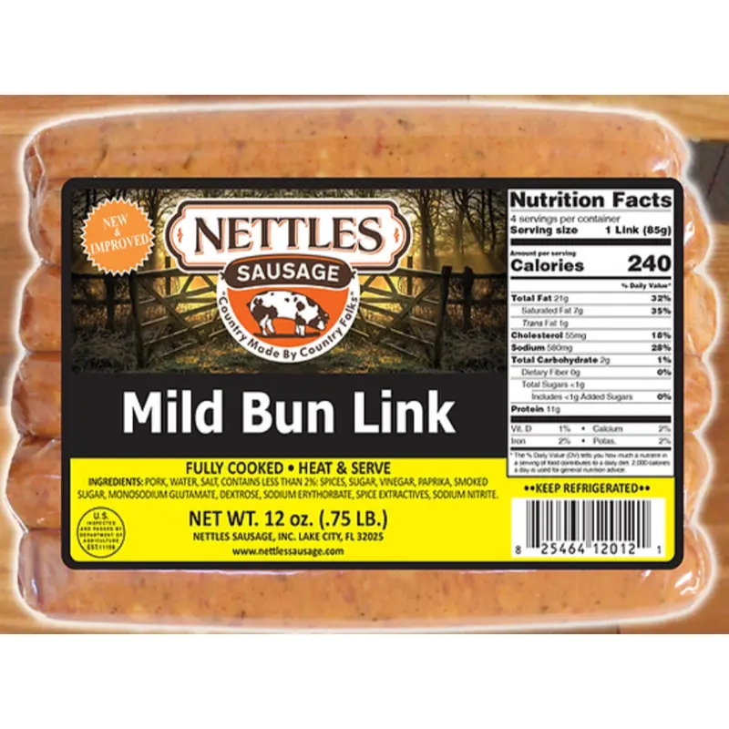 Nettles Mild Bun Link Sausage