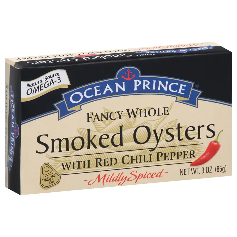 Ocean Prince Fancy Whole Mildly Spiced Smoked Oysters 3 oz