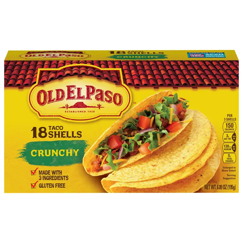 Old El Paso Crunchy Taco Shells, Gluten-Free, 18 ct., 6.89 oz