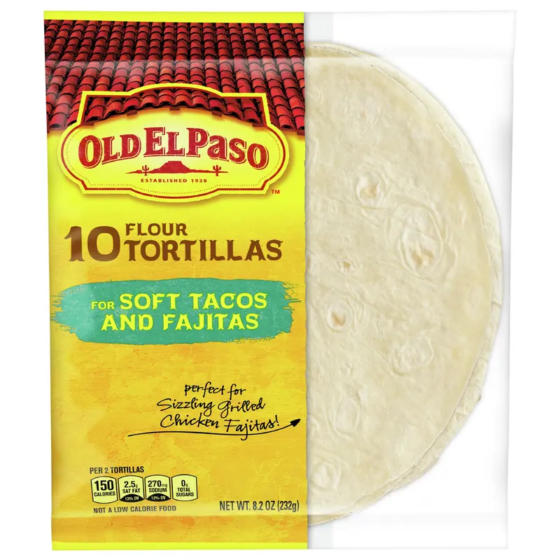 Old El Paso Flour Tortillas, For Soft Tacos and Fajitas, 10 ct., 8.2 oz.