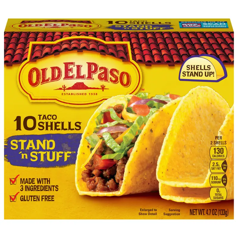 Old El Paso Stand 'N Stuff Taco Shells, Gluten Free, 10-count