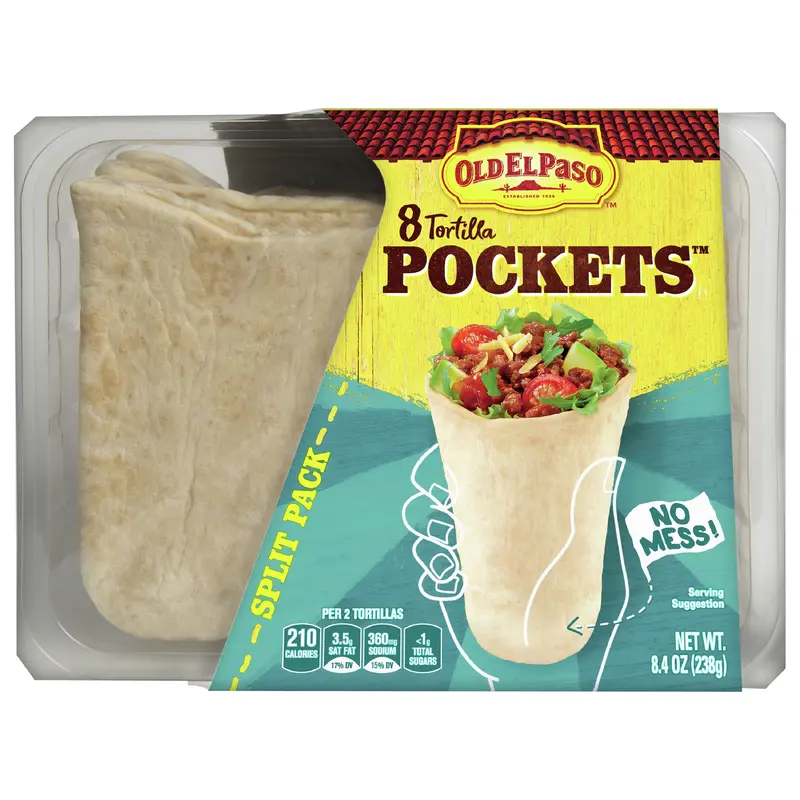 Old El Paso Tortilla Pockets, 8 Pockets, 8.4 oz.